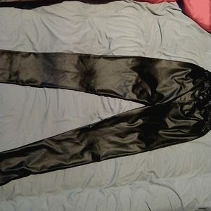 Black leather leggings